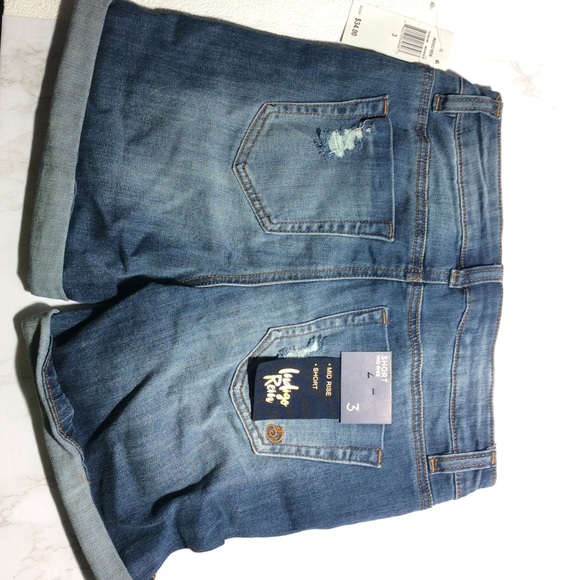 Indigo Rein Juniors' Destructed Denim Midi Shorts - Picture 2 of 3